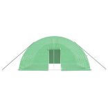 zöld acélvázas melegház 36 m² 6 x 6 x 2,85 m