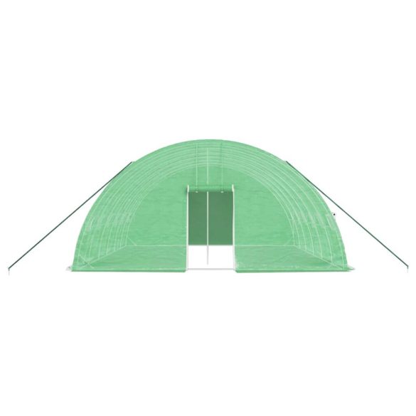 zöld acélvázas melegház 36 m² 6 x 6 x 2,85 m