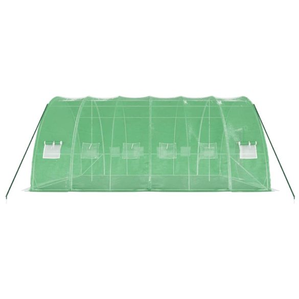 zöld acélvázas melegház 36 m² 6 x 6 x 2,85 m