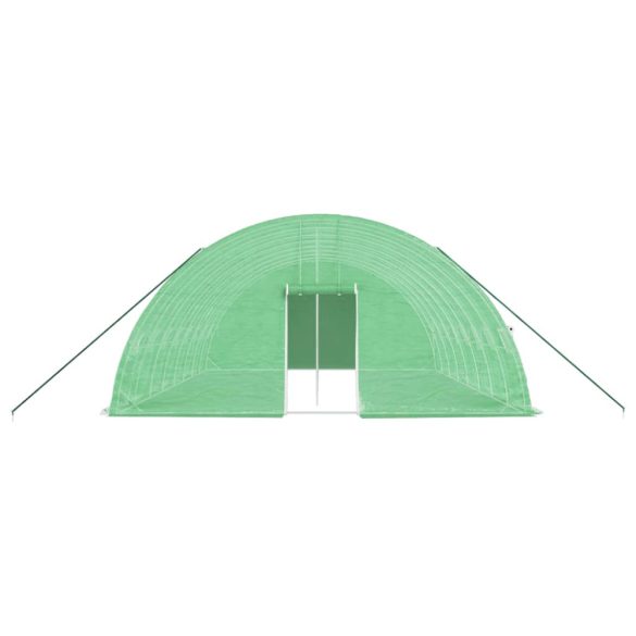 zöld acélvázas melegház 48 m² 8 x 6 x 2,85 m