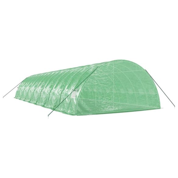 zöld acélvázas melegház 96 m² 16 x 6 x 2,85 m