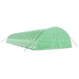 zöld acélvázas melegház 120 m² 20 x 6 x 2,85 m