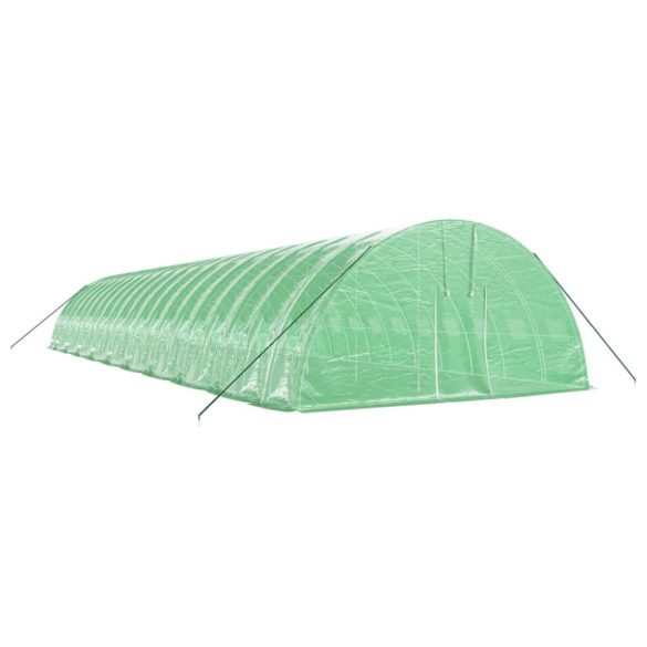 zöld acélvázas melegház 120 m² 20 x 6 x 2,85 m