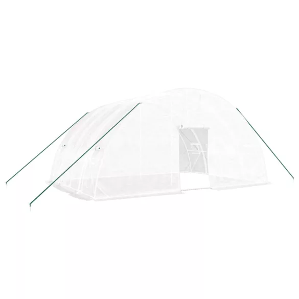 fehér üvegház acélvázzal 24 m² 6x4x2,85 m