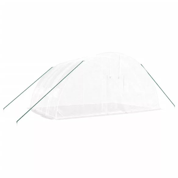 fehér üvegház acélvázzal 24 m² 6x4x2,85 m