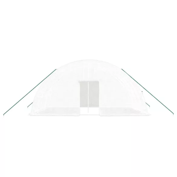 fehér üvegház acélvázzal 24 m² 6x4x2,85 m