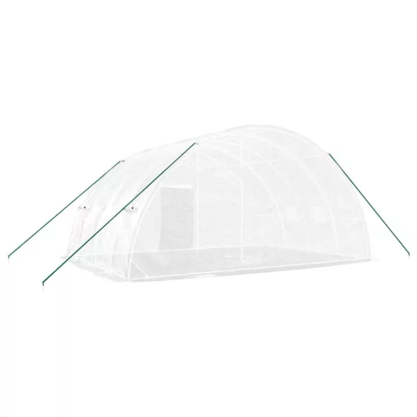 fehér üvegház acélvázzal 24 m² 6x4x2,85 m