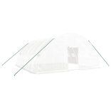 fehér acélvázas melegház 36 m² 6 x 6 x 2,85 m