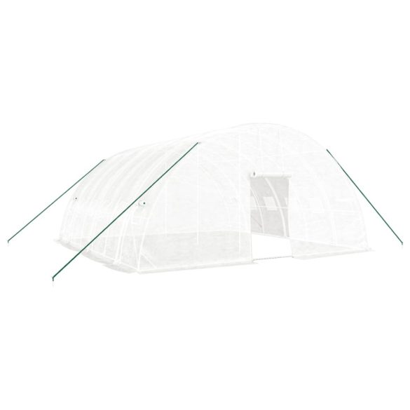 fehér acélvázas melegház 36 m² 6 x 6 x 2,85 m