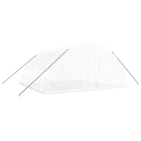 fehér acélvázas melegház 36 m² 6 x 6 x 2,85 m