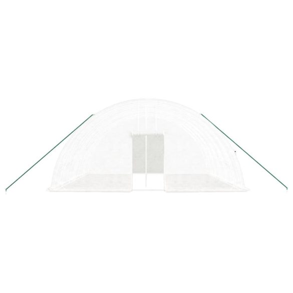 fehér acélvázas melegház 36 m² 6 x 6 x 2,85 m