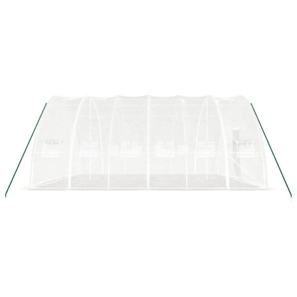 fehér acélvázas melegház 36 m² 6 x 6 x 2,85 m