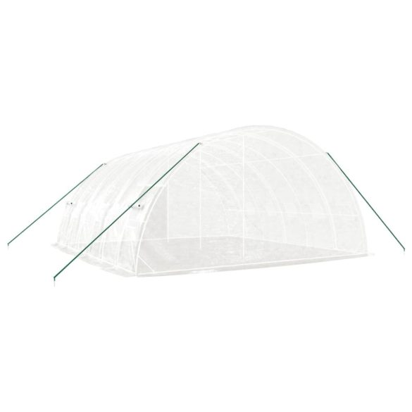 fehér acélvázas melegház 36 m² 6 x 6 x 2,85 m