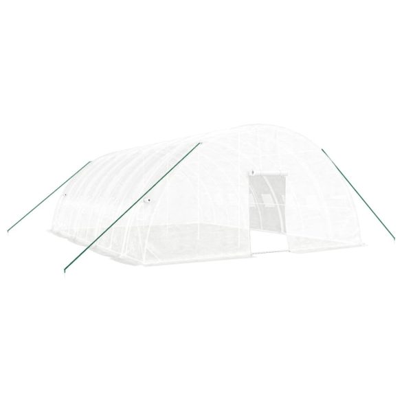 fehér acélvázas melegház 48 m² 8 x 6 x 2,85 m