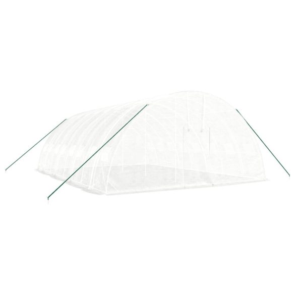 fehér acélvázas melegház 48 m² 8 x 6 x 2,85 m