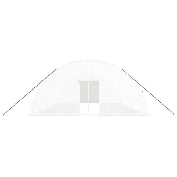 fehér acélvázas melegház 48 m² 8 x 6 x 2,85 m