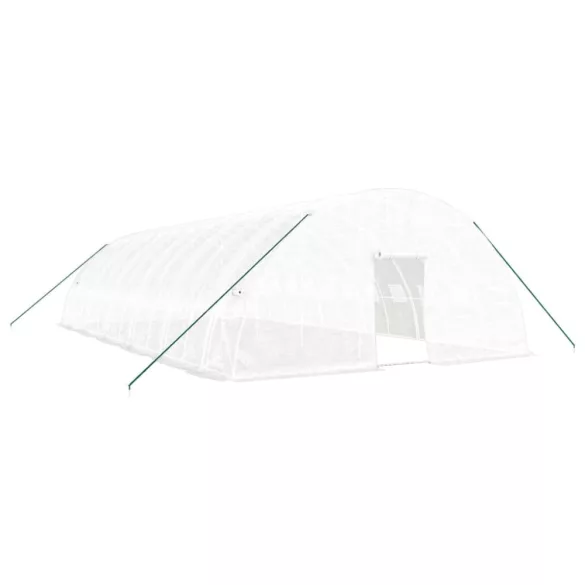 fehér acélvázas melegház 72 m² 12x6x2,85 m