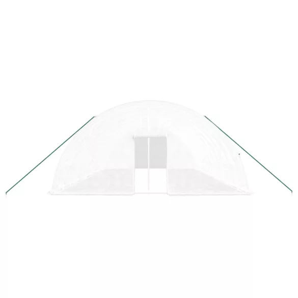 fehér acélvázas melegház 72 m² 12x6x2,85 m