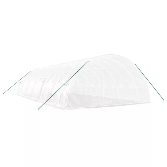 fehér acélvázas melegház 72 m² 12x6x2,85 m