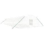 fehér acélvázas melegház 108 m² 18x6x2,85 m