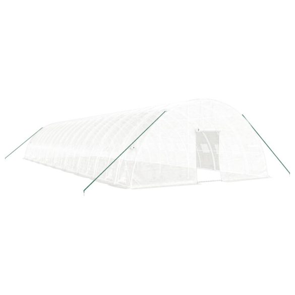 fehér acélvázas melegház 108 m² 18x6x2,85 m