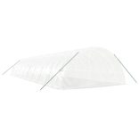 fehér acélvázas melegház 108 m² 18x6x2,85 m