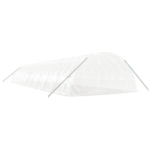 fehér acélvázas melegház 120 m² 20x6x2,85 m