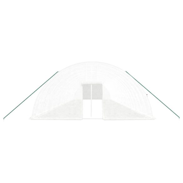 fehér acélvázas melegház 132 m² 22x6x2,85 m