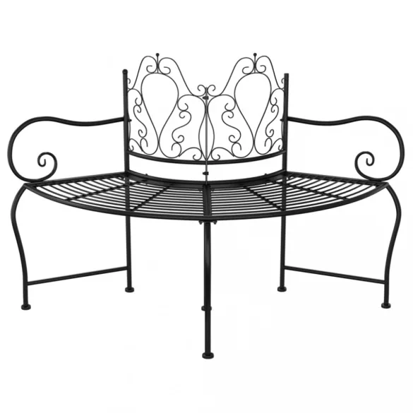 fekete acél fa körüli pad 150 cm