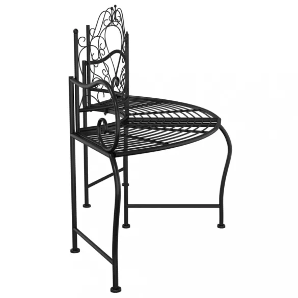 fekete acél fa körüli pad 150 cm