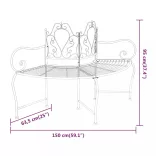 fekete acél fa körüli pad 150 cm