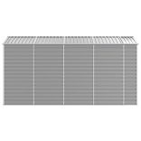 világosszürke horganyzott acél kerti fészer 191 x 385 x 198 cm