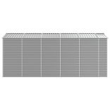 világosszürke horganyzott acél kerti fészer 191 x 470 x 198 cm