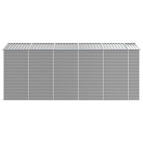 világosszürke horganyzott acél kerti fészer 191 x 470 x 198 cm