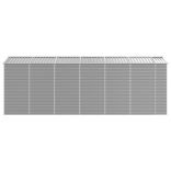 világosszürke horganyzott acél kerti fészer 191 x 555 x 198 cm