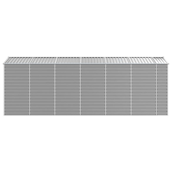 világosszürke horganyzott acél kerti fészer 191 x 555 x 198 cm