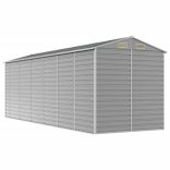 világosszürke horganyzott acél kerti fészer 191 x 555 x 198 cm