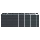 antracitszürke horganyzott acél kerti fészer 191 x 555 x 198 cm