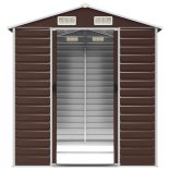 barna horganyzott acél kerti fészer 191 x 215 x 198 cm