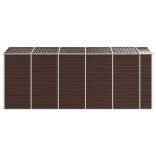 barna horganyzott acél kerti fészer 191 x 470 x 198 cm