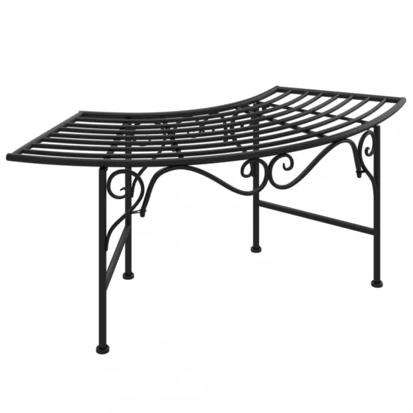 fekete acél fa körüli pad 113 cm