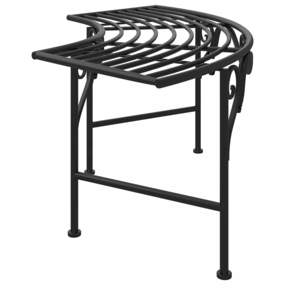 fekete acél fa körüli pad 113 cm