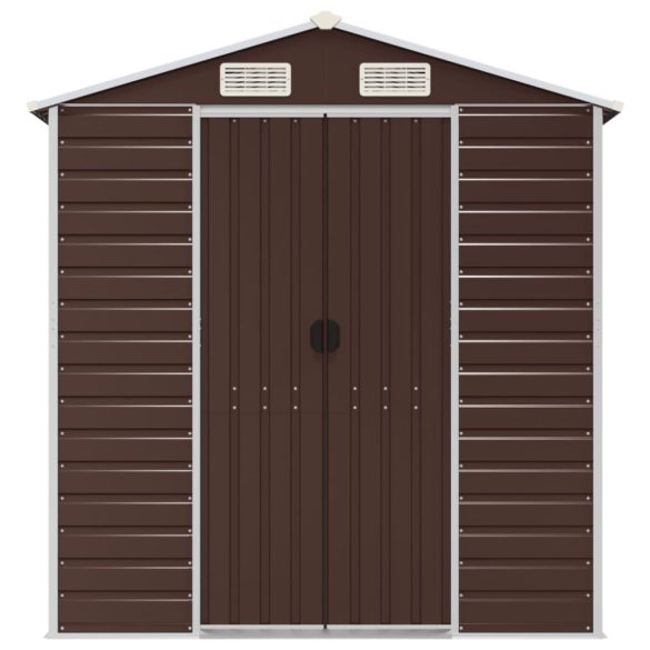 barna horganyzott acél kerti fészer 191 x 640 x 198 cm