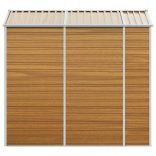 világosbarna horganyzott acél kerti fészer 191 x 215 x 198 cm