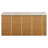 világosbarna horganyzott acél kerti fészer 191 x 385 x 198 cm