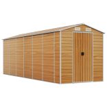 világosbarna horganyzott acél kerti fészer 191 x 555 x 198 cm