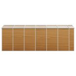 világosbarna horganyzott acél kerti fészer 191 x 555 x 198 cm