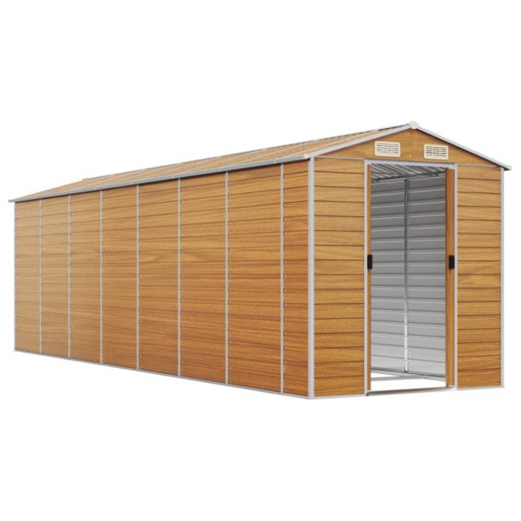 világosbarna horganyzott acél kerti fészer 191 x 640 x 198 cm