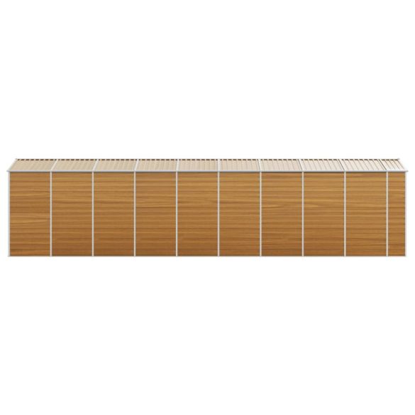 világosbarna horganyzott acél kerti fészer 191 x 810 x 198 cm