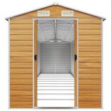 világosbarna horganyzott acél kerti fészer 191 x 980 x 198 cm